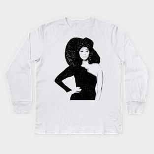 Phyllis Hyman Halftone Kids Long Sleeve T-Shirt